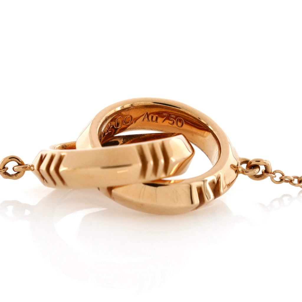 Atlas X Closed Interlocking Pendant Necklace 18K Rose Gold