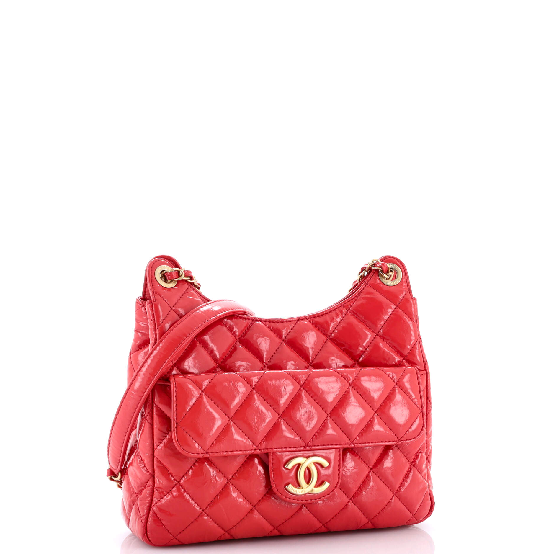 Wavy CC Hobo Quilted Crumpled Calfskin Medium