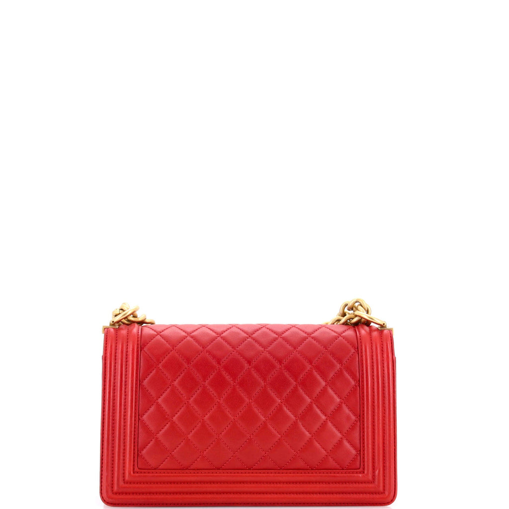 Boy Flap Bag Quilted Lambskin Old Medium