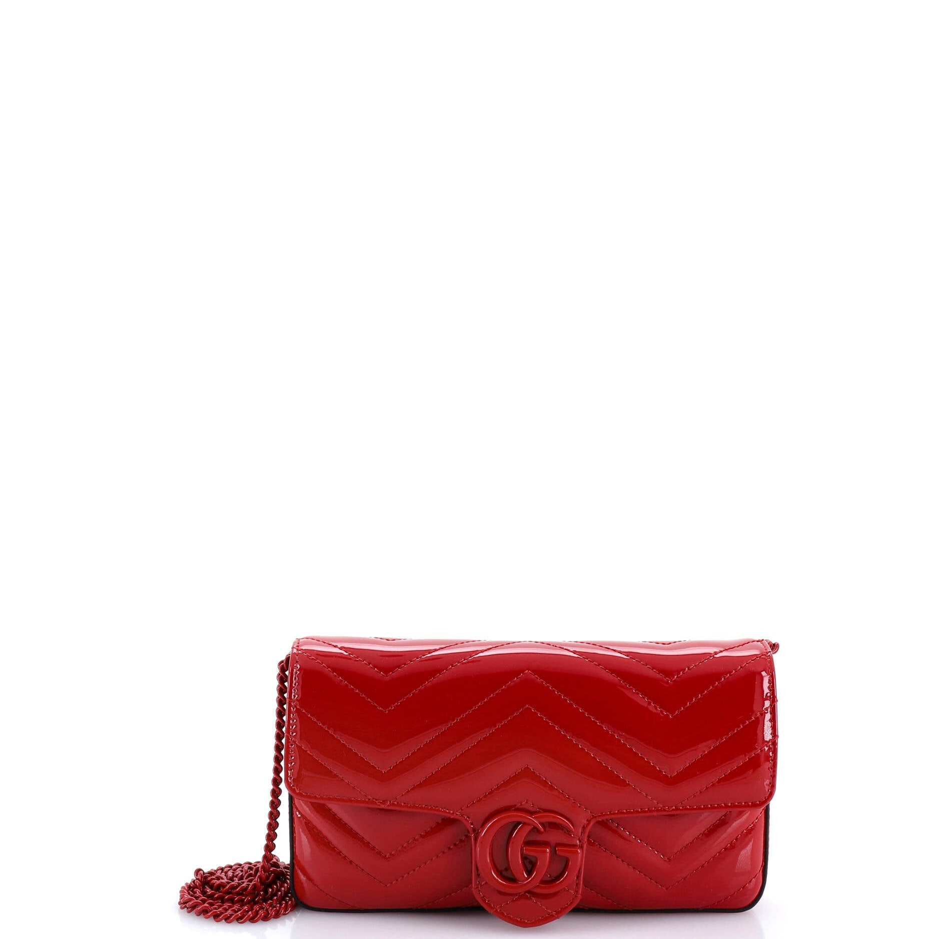 GG Marmont Flap Bag Matelasse Patent Mini