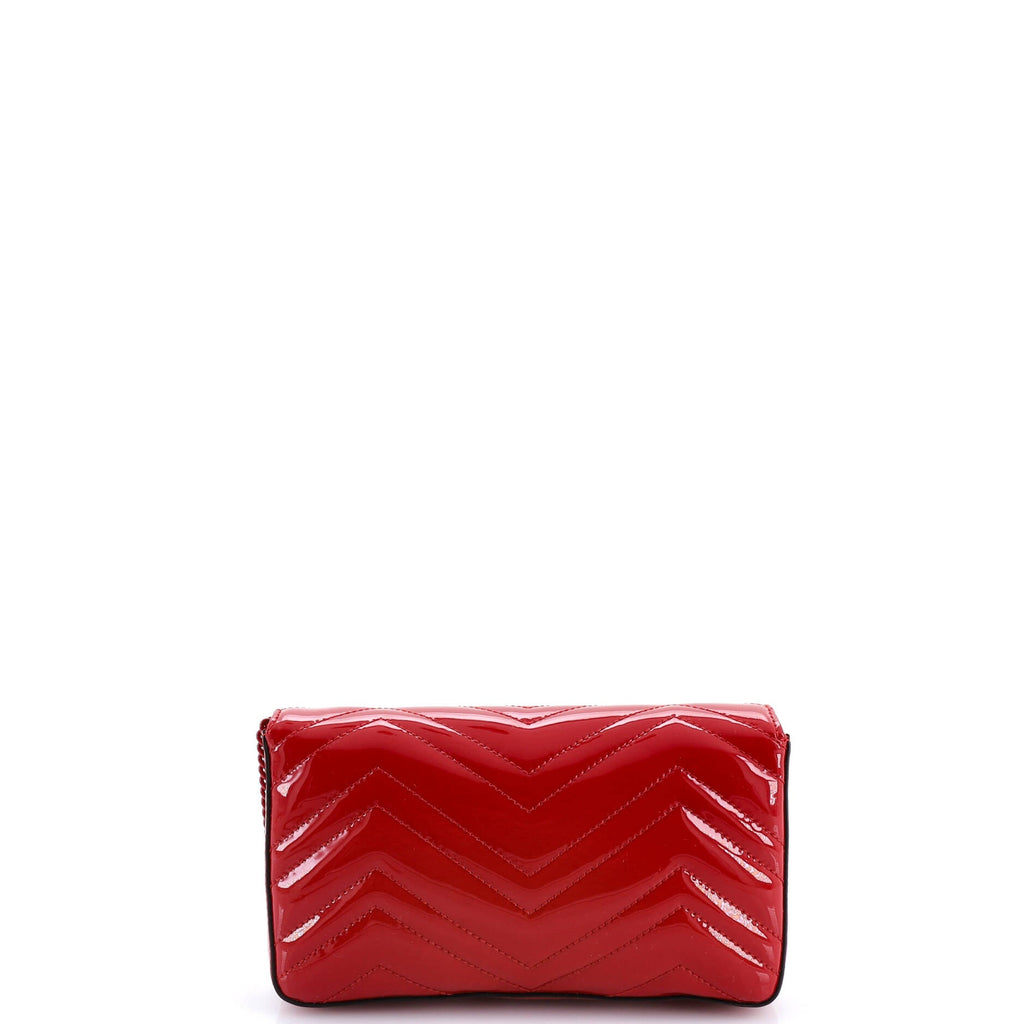 GG Marmont Flap Bag Matelasse Patent Mini