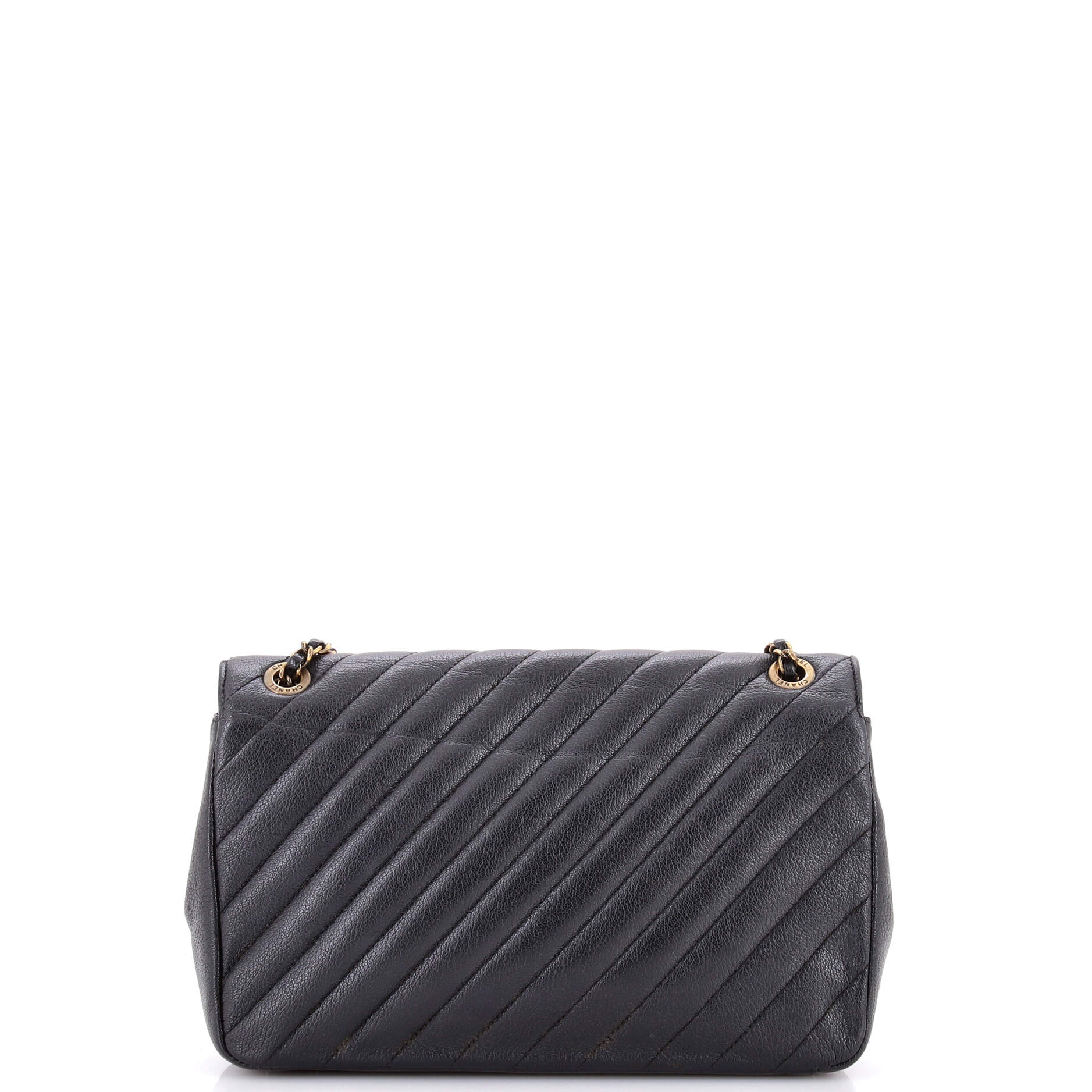 CC Flap Bag Diagonal Quilted Goatskin Medium