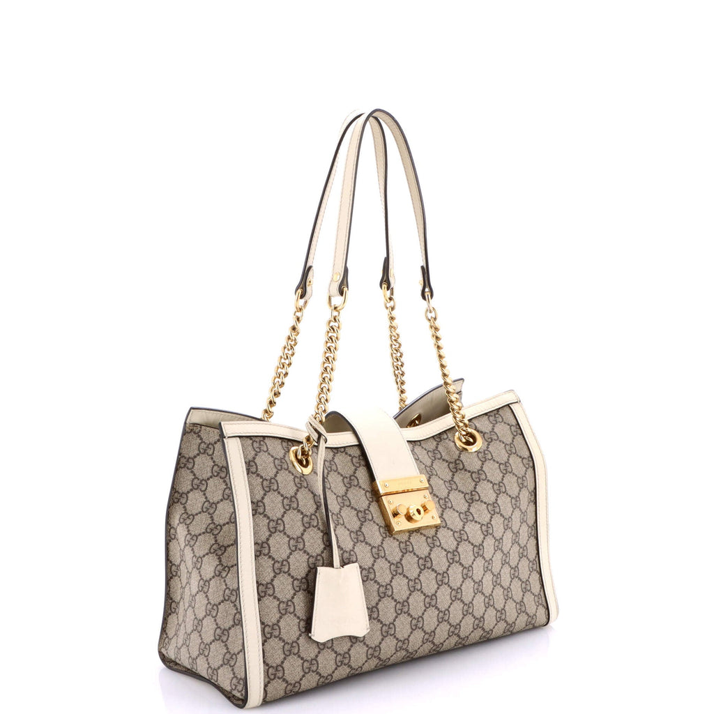 Padlock Chain Tote GG Coated Canvas with Leather Medium