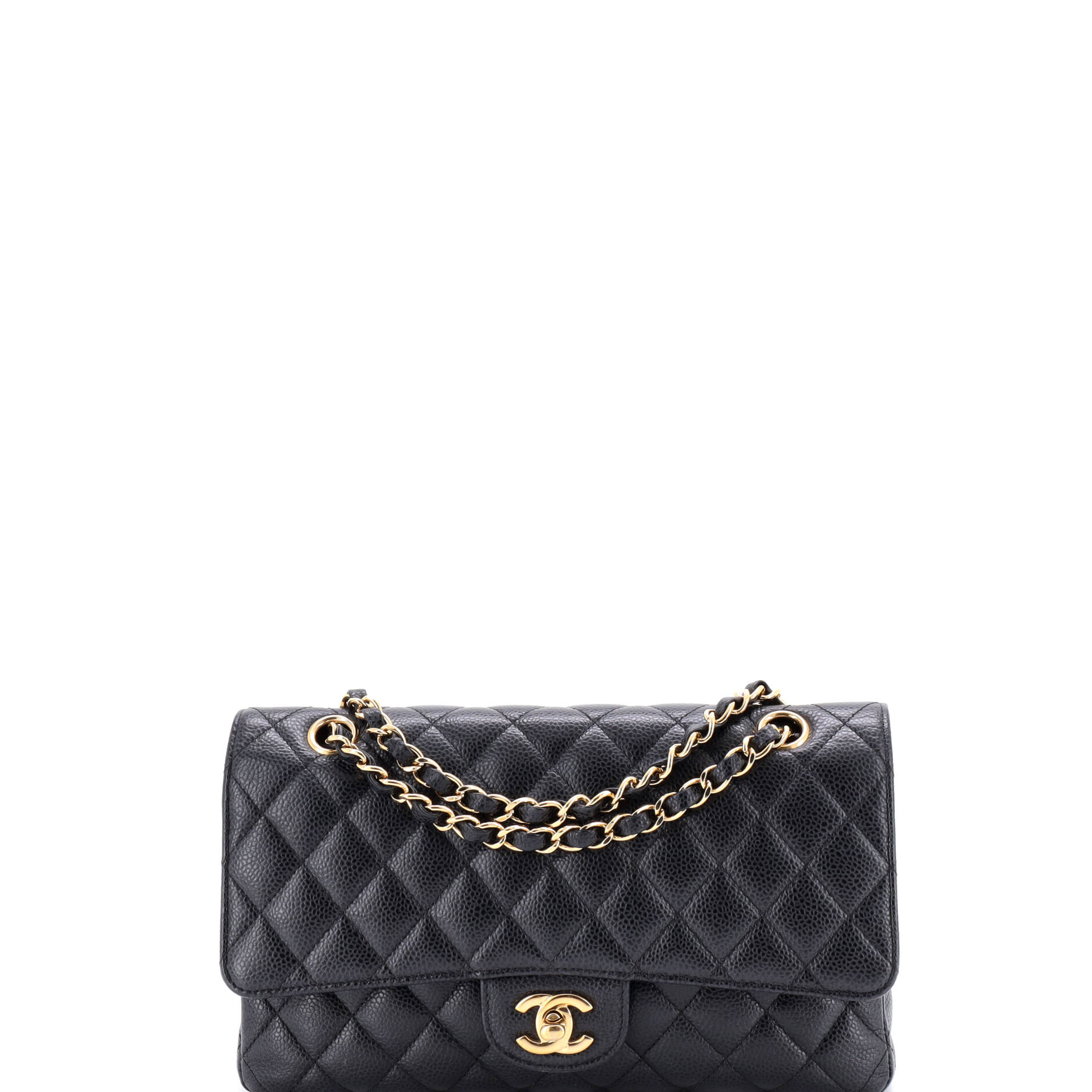 Classic Double Flap Bag Quilted Caviar Medium
