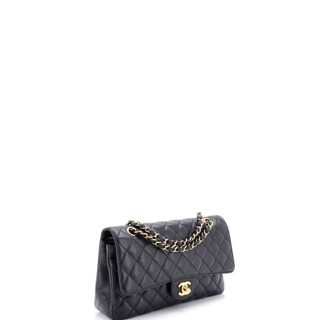 Classic Double Flap Bag Quilted Caviar Medium
