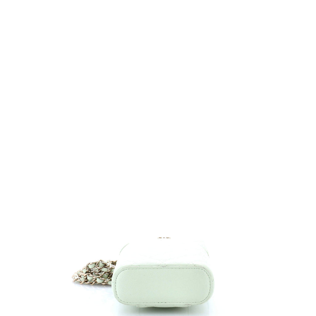 Classic Vanity Phone Holder with Chain Quilted Caviar