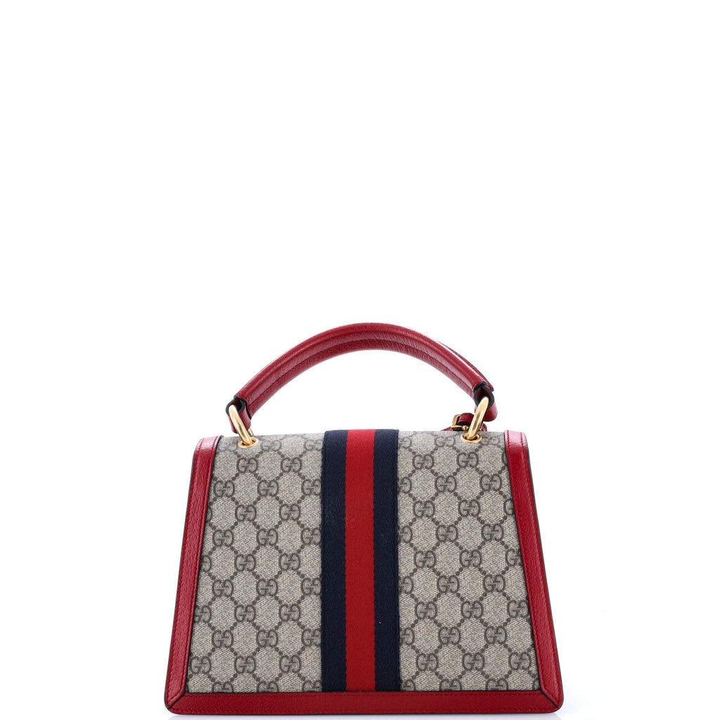 Queen Margaret Top Handle Bag GG Coated Canvas with Leather Small