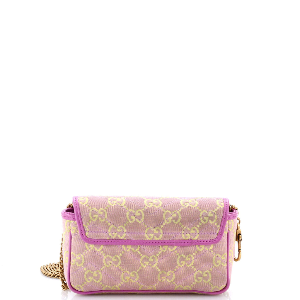 GG Marmont Flap Bag Diagonal Quilted GG Canvas Super Mini