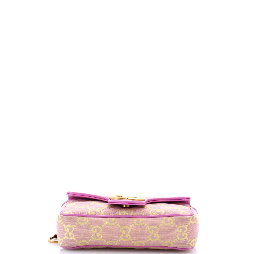 GG Marmont Flap Bag Diagonal Quilted GG Canvas Super Mini