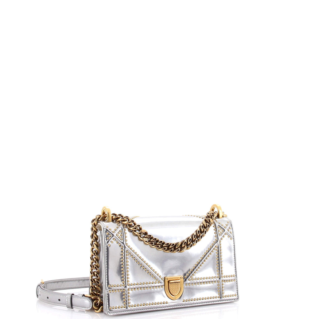 Diorama Flap Bag Studded Patent Small