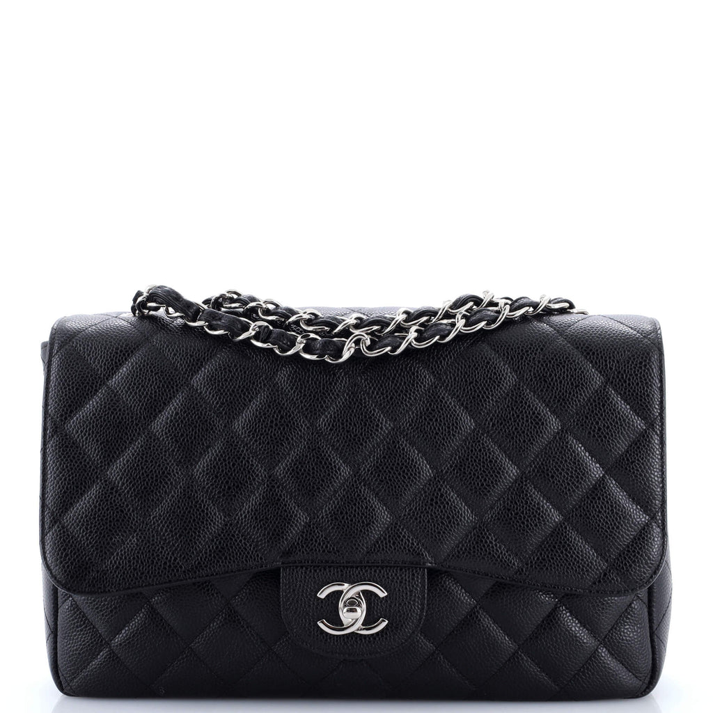 Vintage Classic Single Flap Bag Quilted Caviar Jumbo
