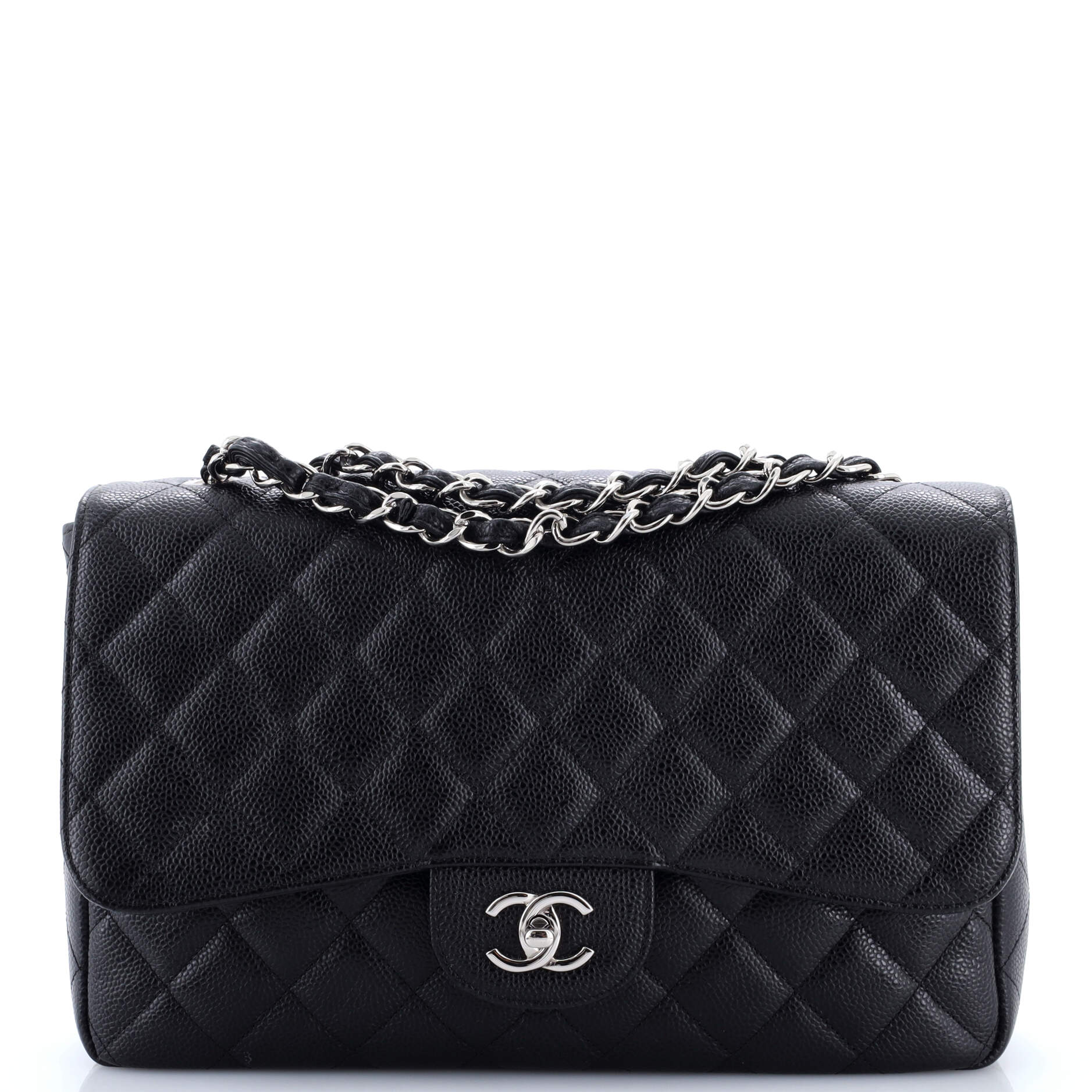 Vintage Classic Single Flap Bag Quilted Caviar Jumbo