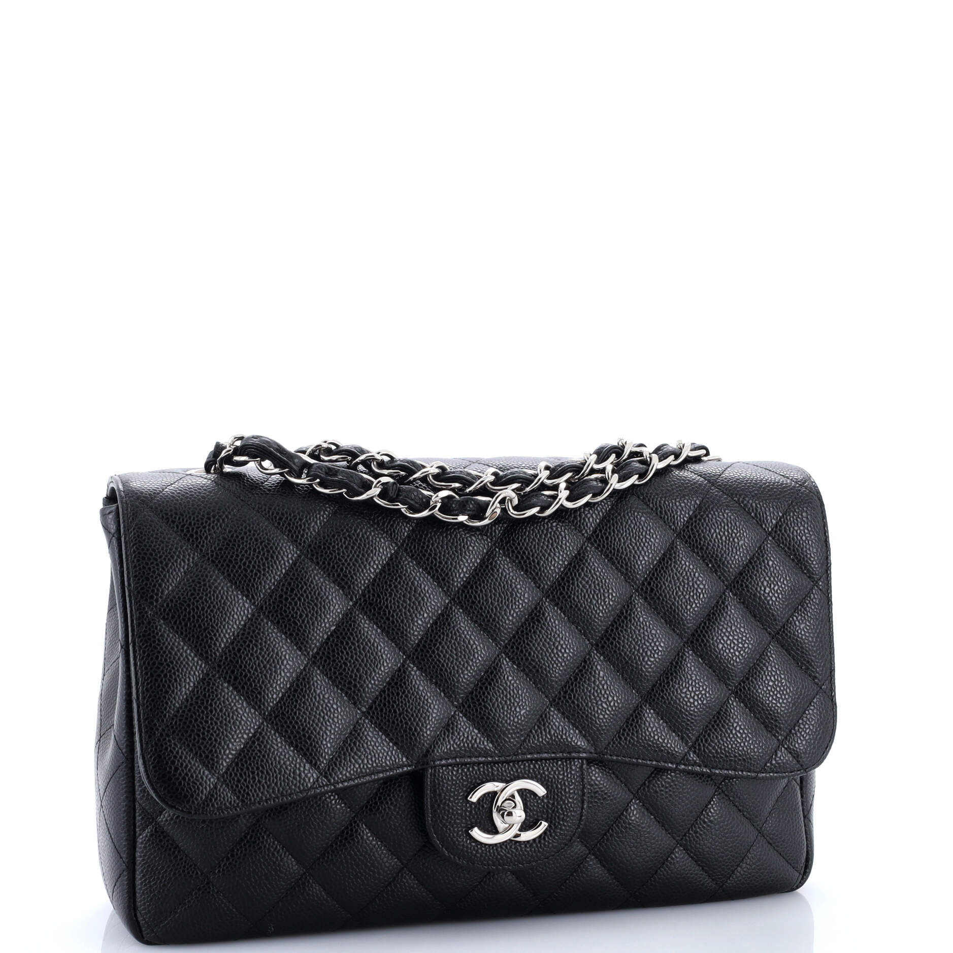 Vintage Classic Single Flap Bag Quilted Caviar Jumbo