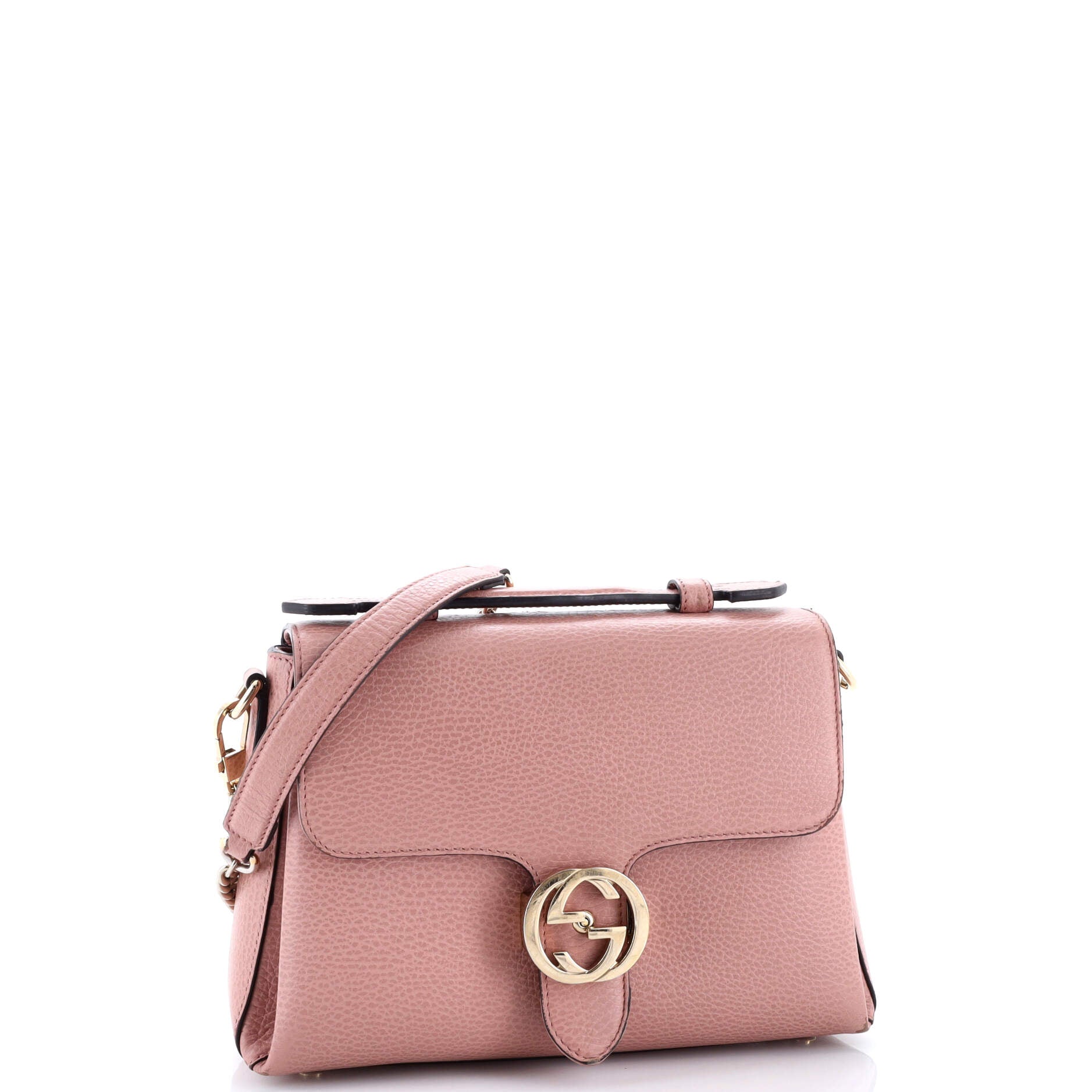 Interlocking Top Handle Bag Leather Medium