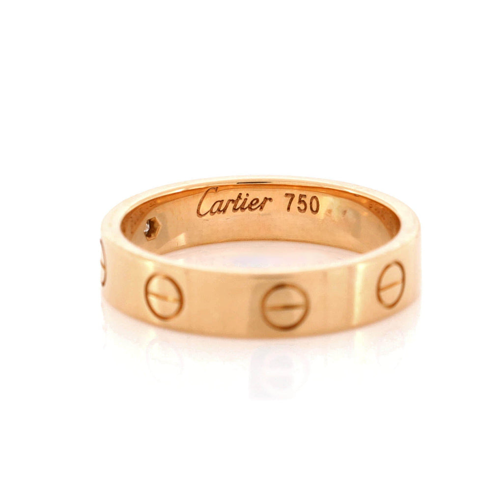 Love Wedding Band 1 Diamond Ring 18K Rose Gold with Diamond