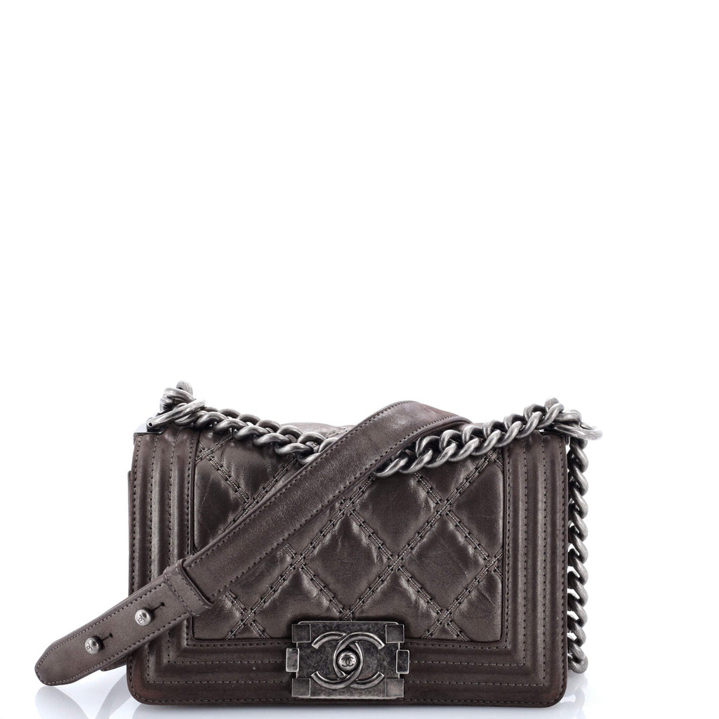 Stitch Boy Flap Bag Quilted Calfskin Small