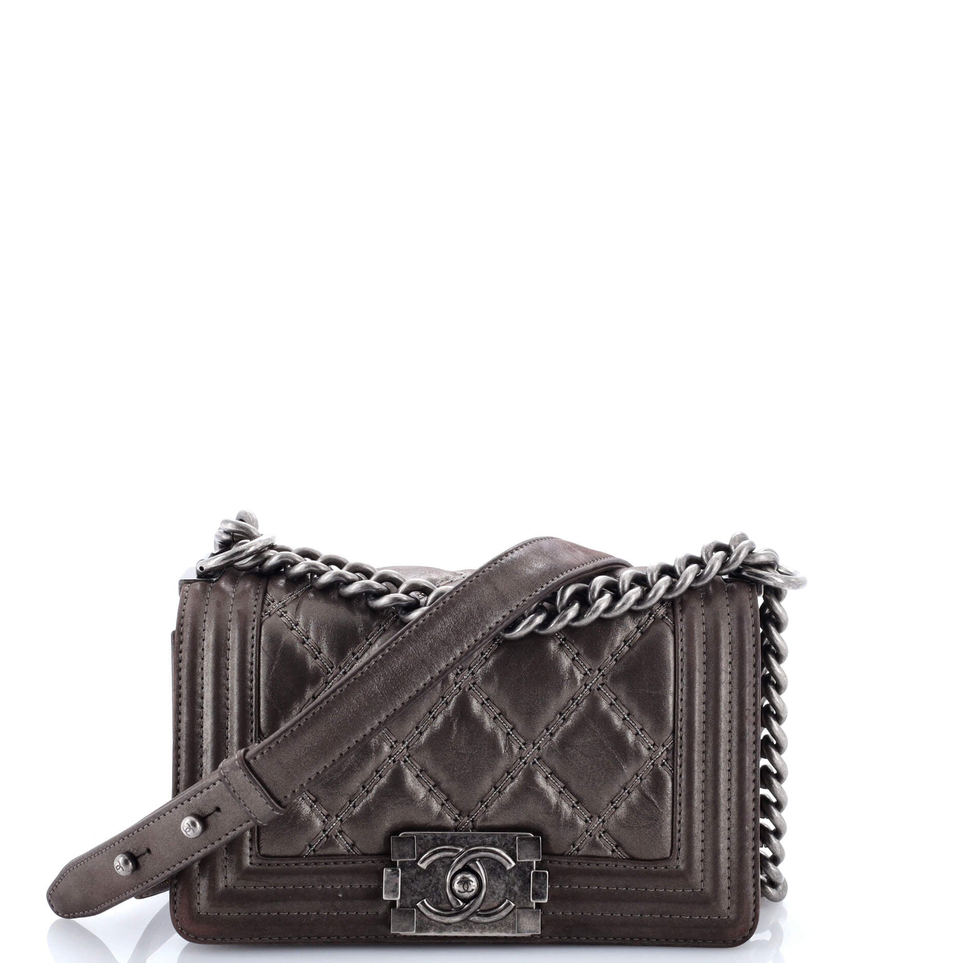 Stitch Boy Flap Bag Quilted Calfskin Small
