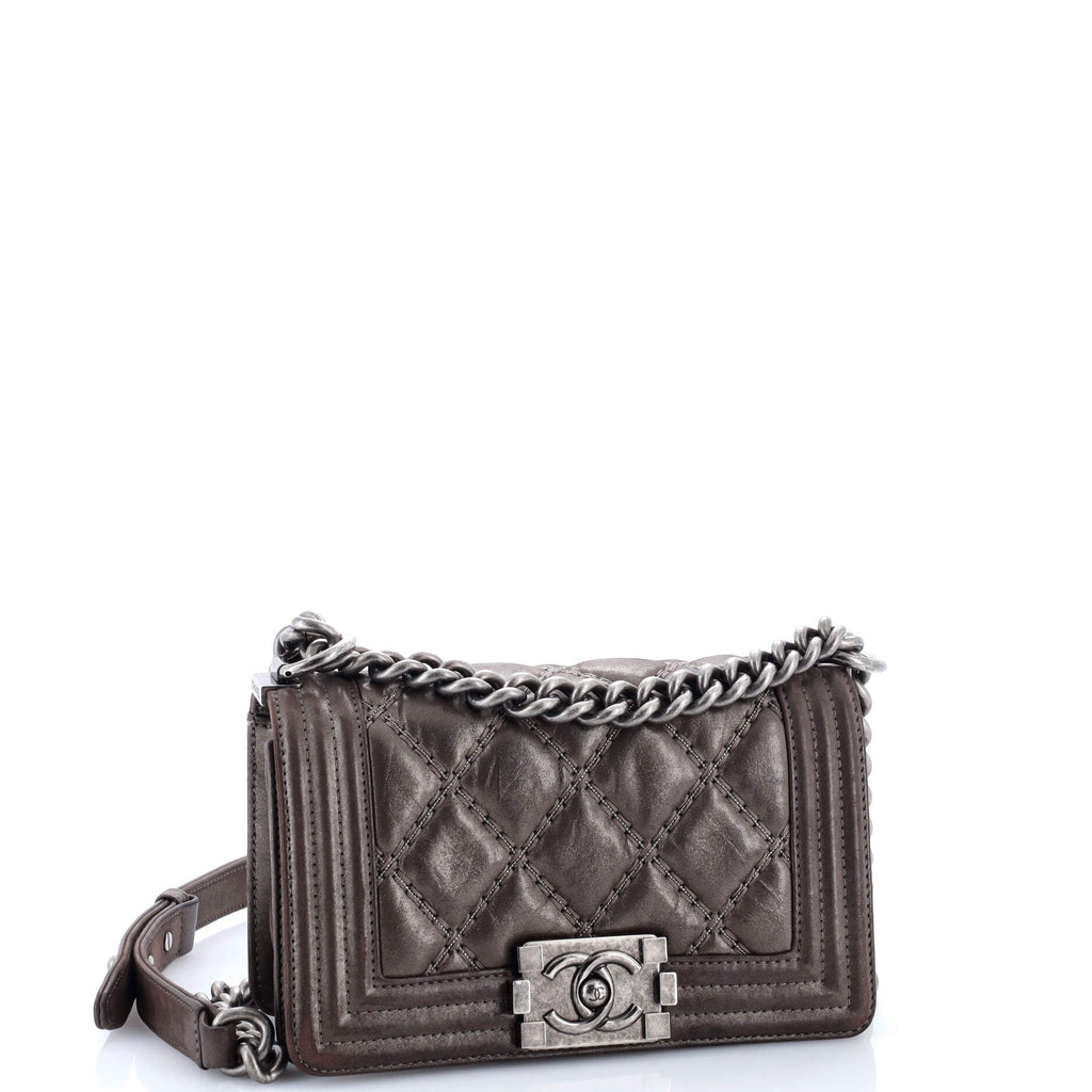 Stitch Boy Flap Bag Quilted Calfskin Small