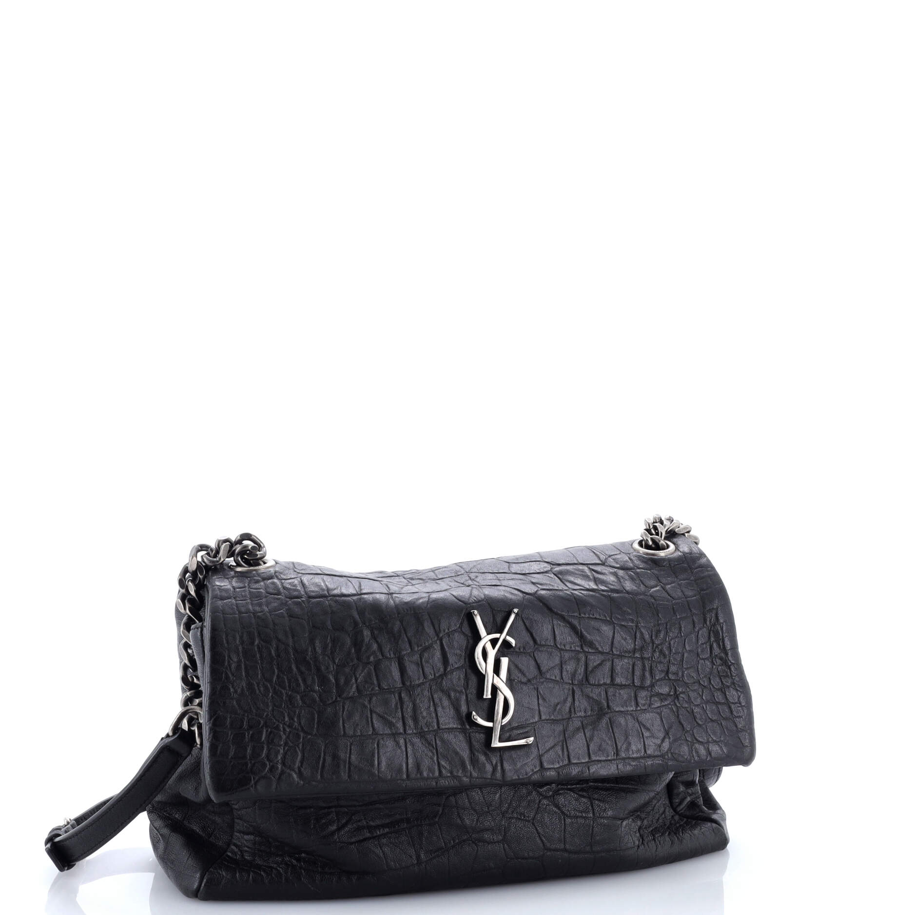 West Hollywood Shoulder Bag Crocodile Embossed Leather Medium