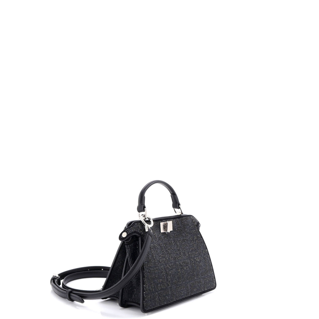 Peekaboo ISeeU Bag Zucca Crystal Embellished Suede Petite