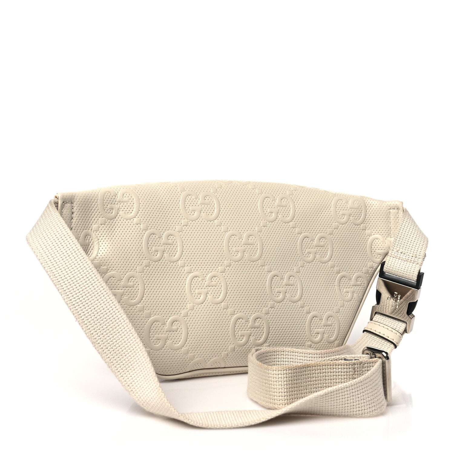Calfskin GG Tennis Embossed Belt Bag Mystic White