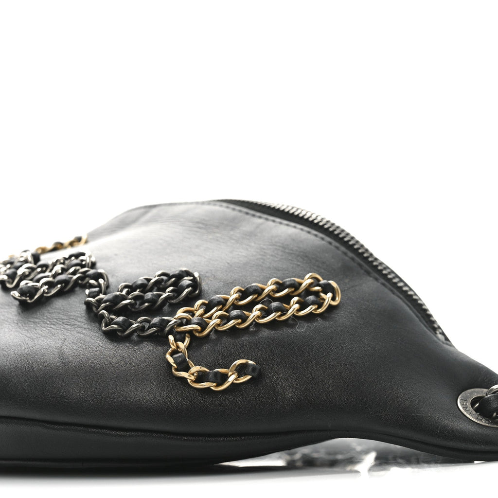Calfskin Chain 20s Signe Waist Bag Black