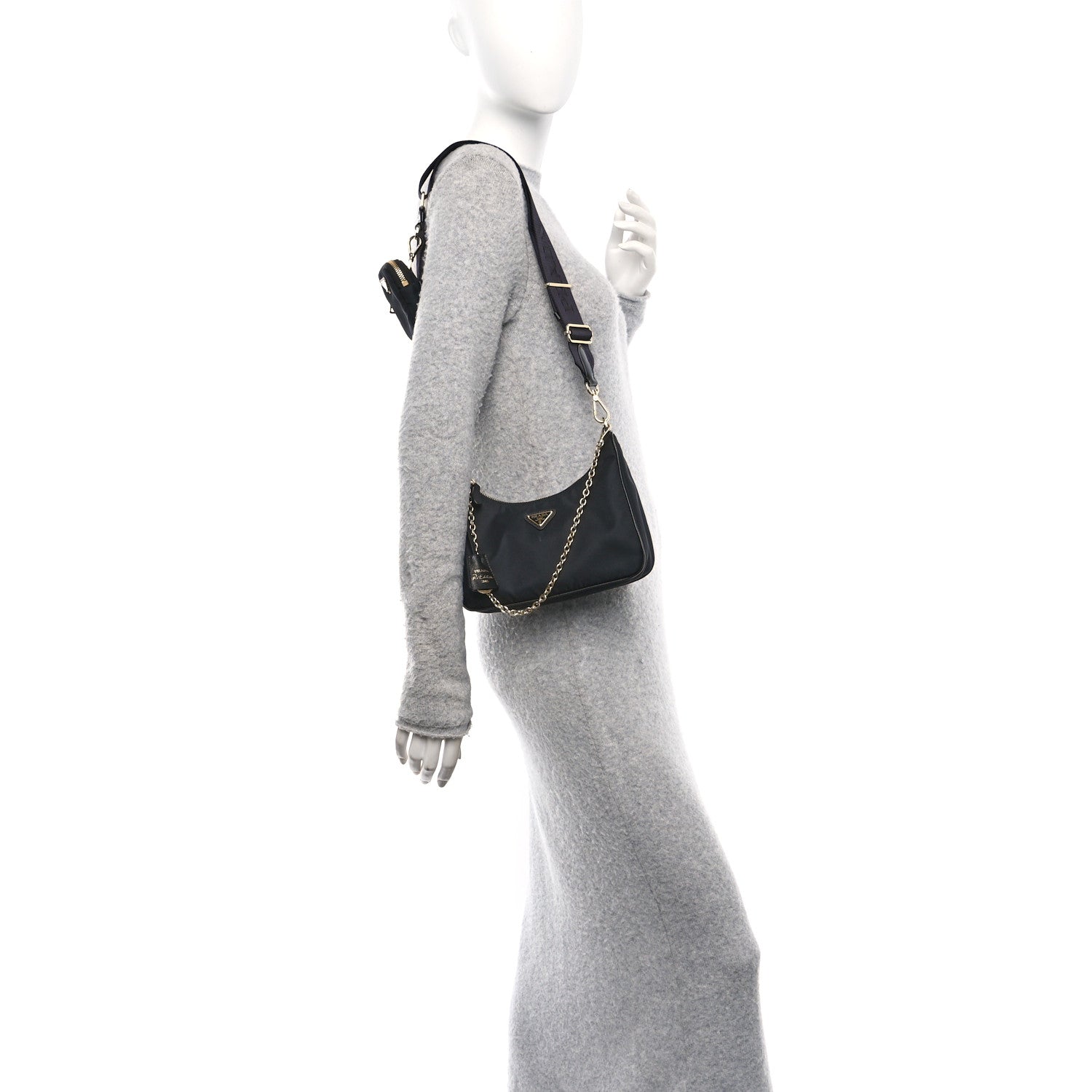 Re-Nylon Saffiano Re-Edition 2005 Shoulder Bag Black