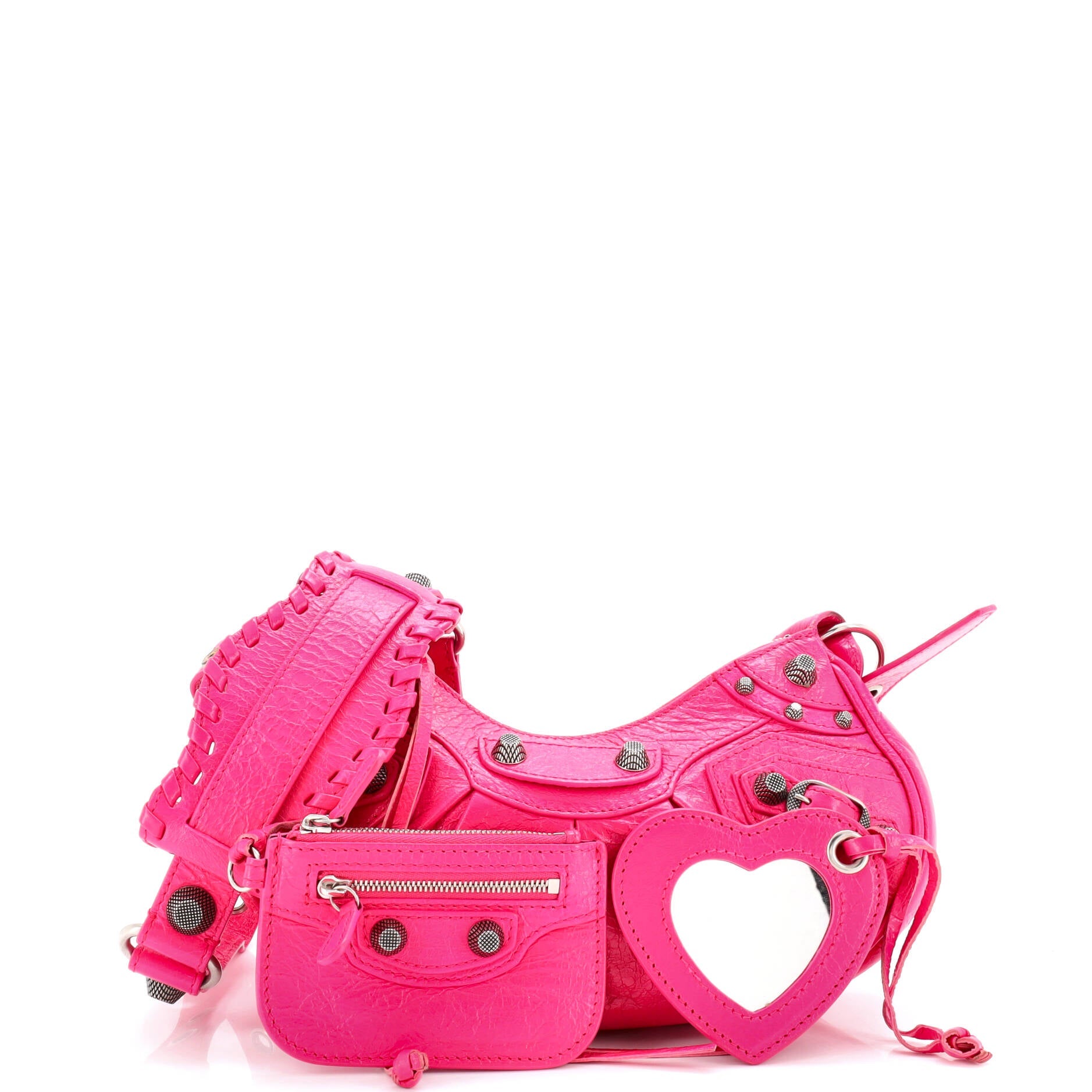Le Cagole Giant Studs Shoulder Bag Leather XS