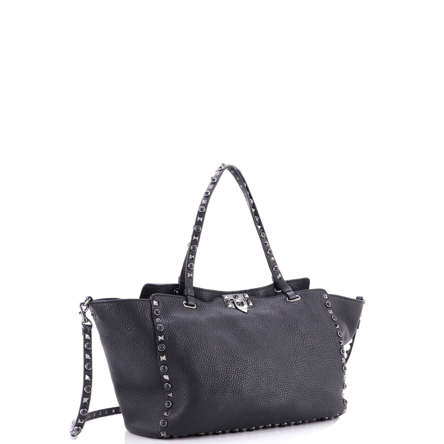 Rolling Rockstud Tote Leather with Cabochons Medium