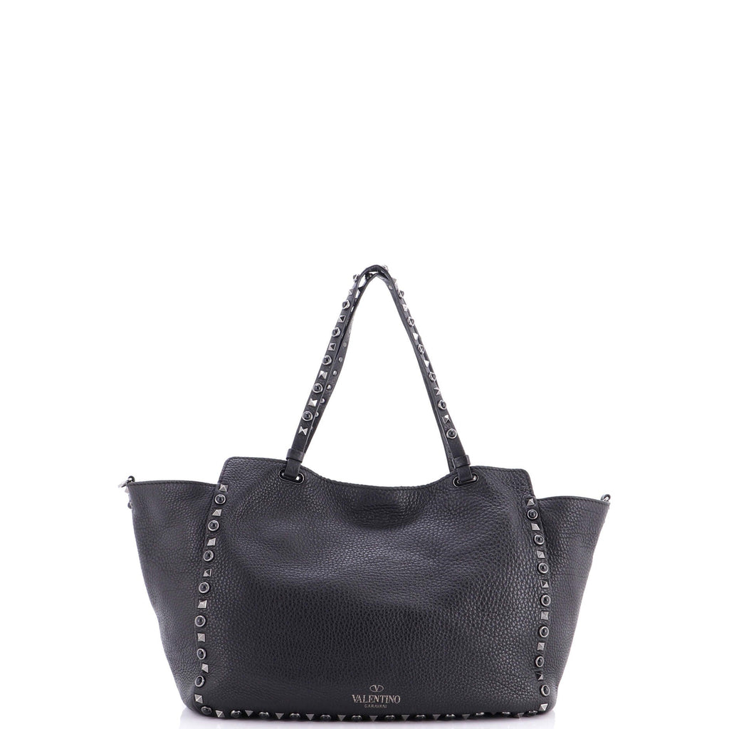 Rolling Rockstud Tote Leather with Cabochons Medium