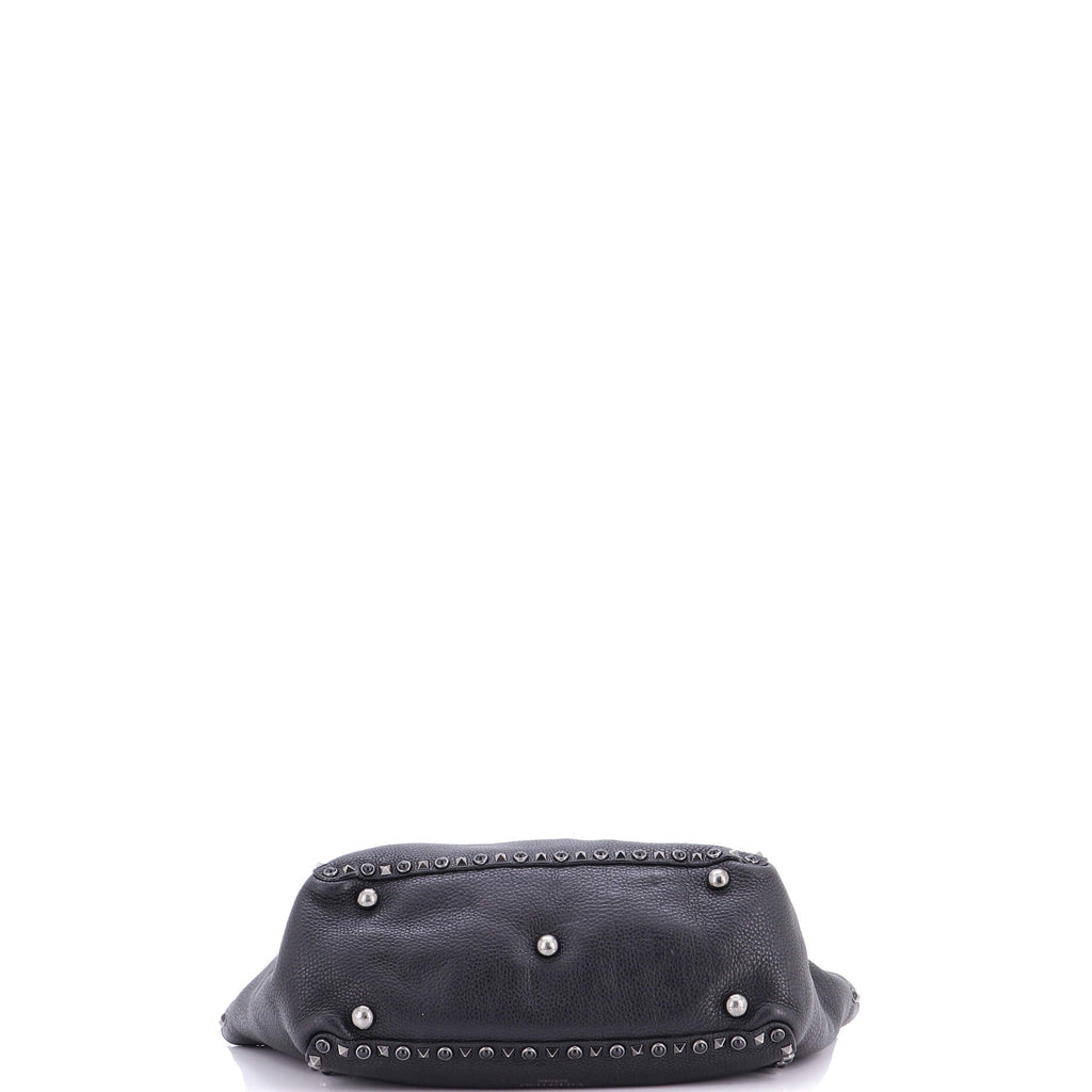Rolling Rockstud Tote Leather with Cabochons Medium