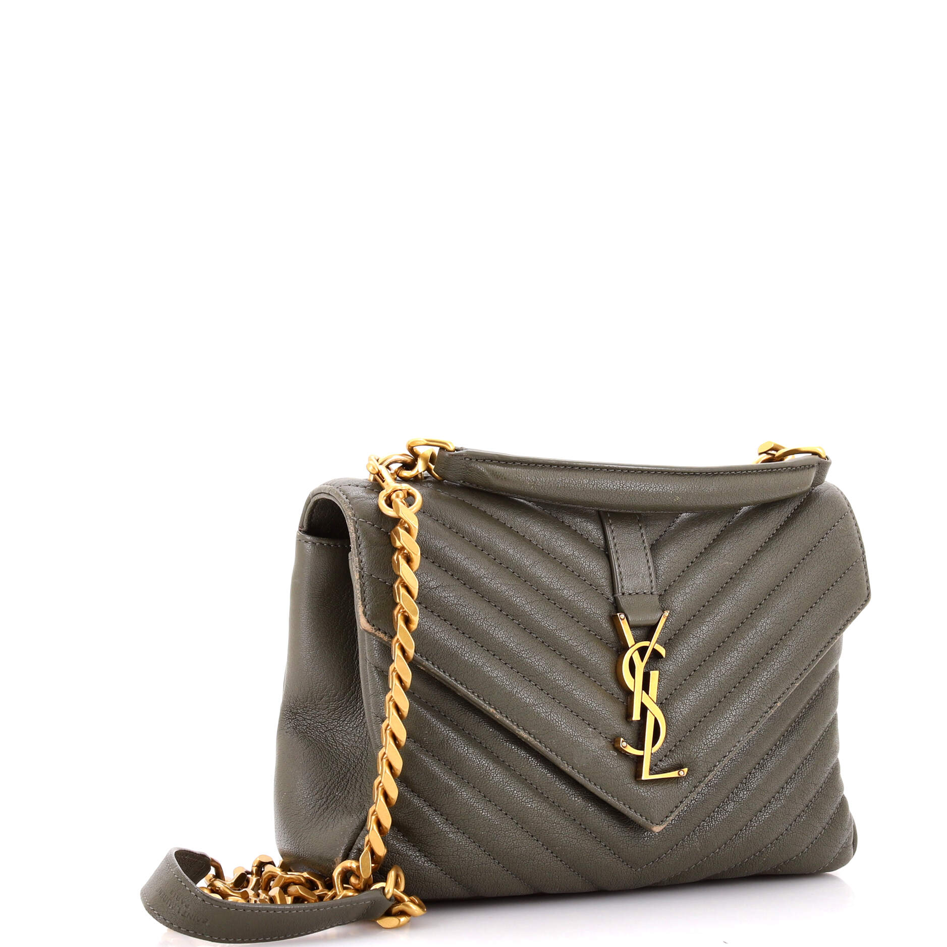 Classic Monogram College Bag Matelasse Chevron Leather Medium