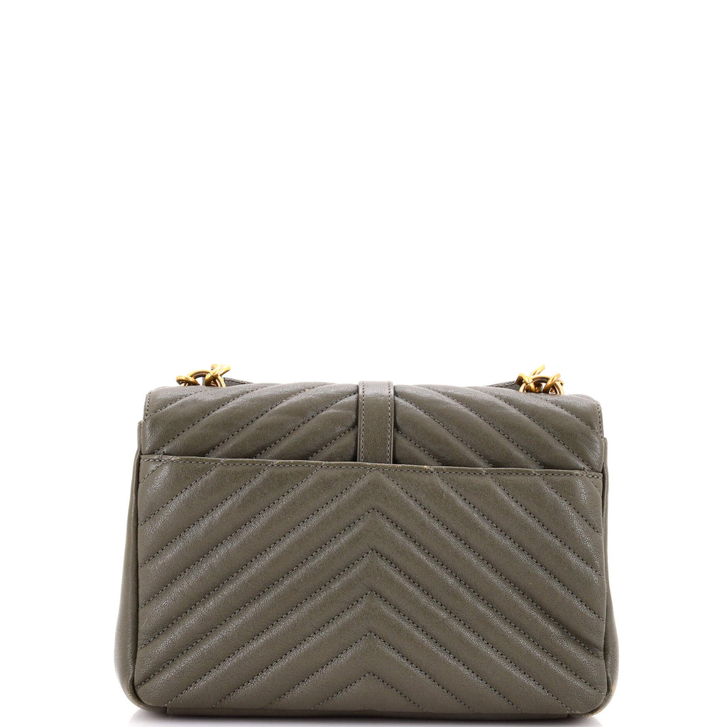 Classic Monogram College Bag Matelasse Chevron Leather Medium