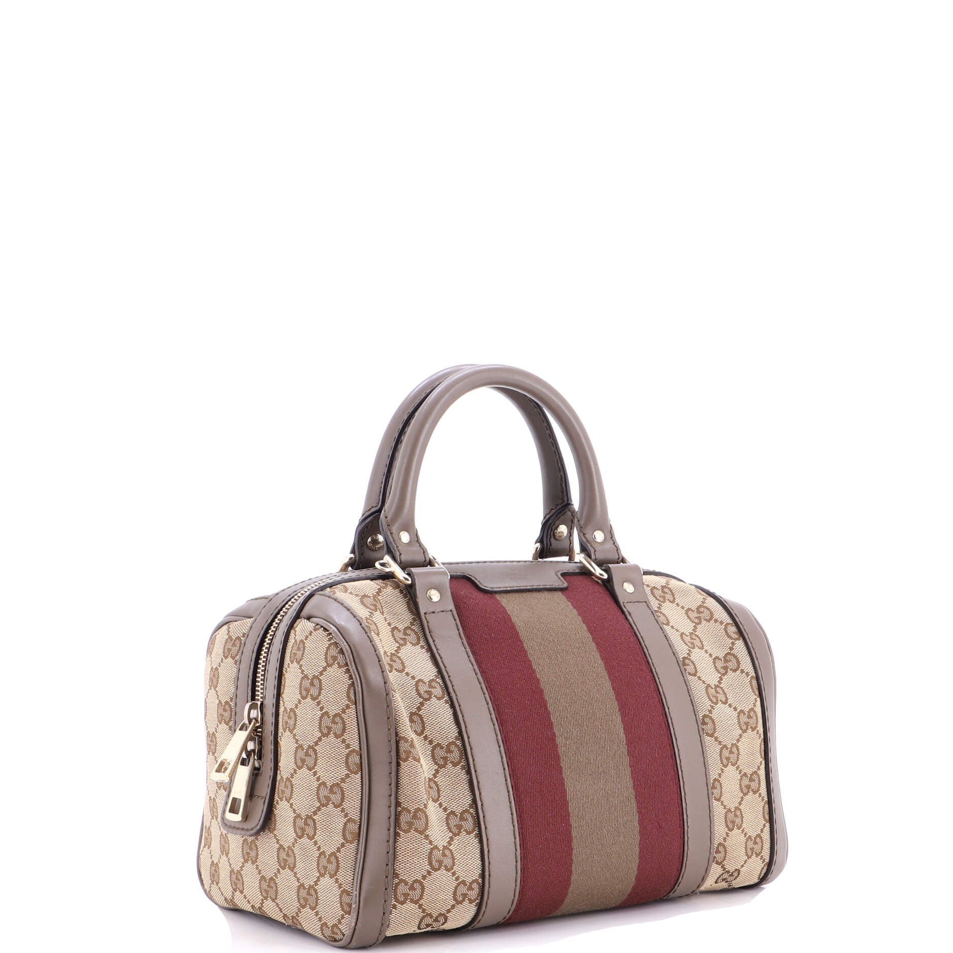 Vintage Web Boston Bag GG Canvas Small