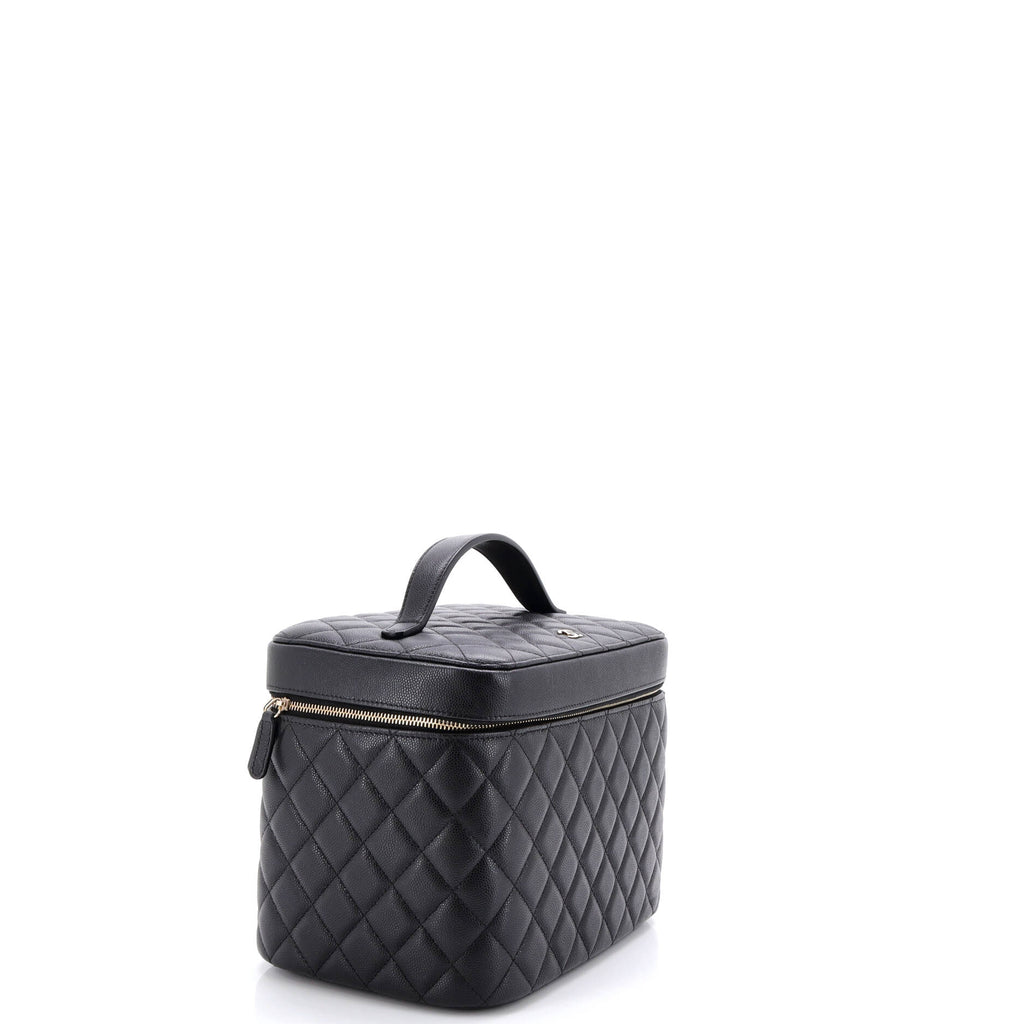 Classic Vanity Case Quilted Caviar Large