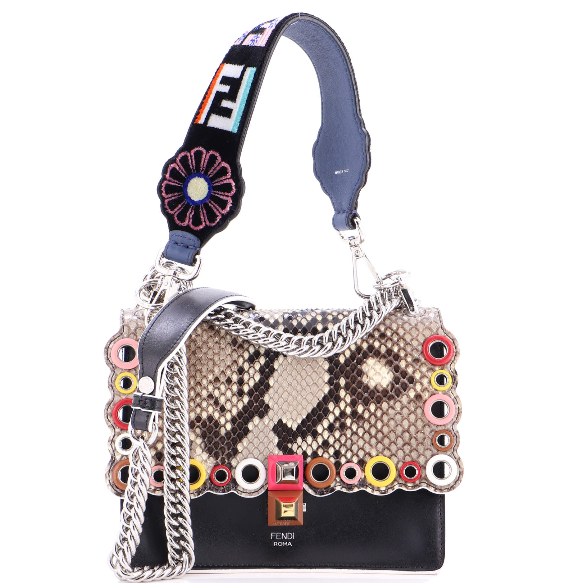 Eyelet Kan I Bag Leather and Python Small