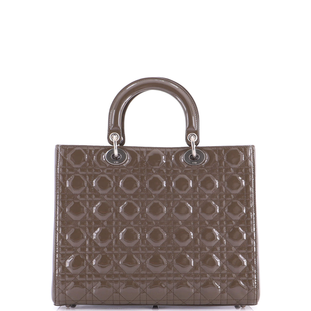 Lady Dior Bag Cannage Quilt Patent Large