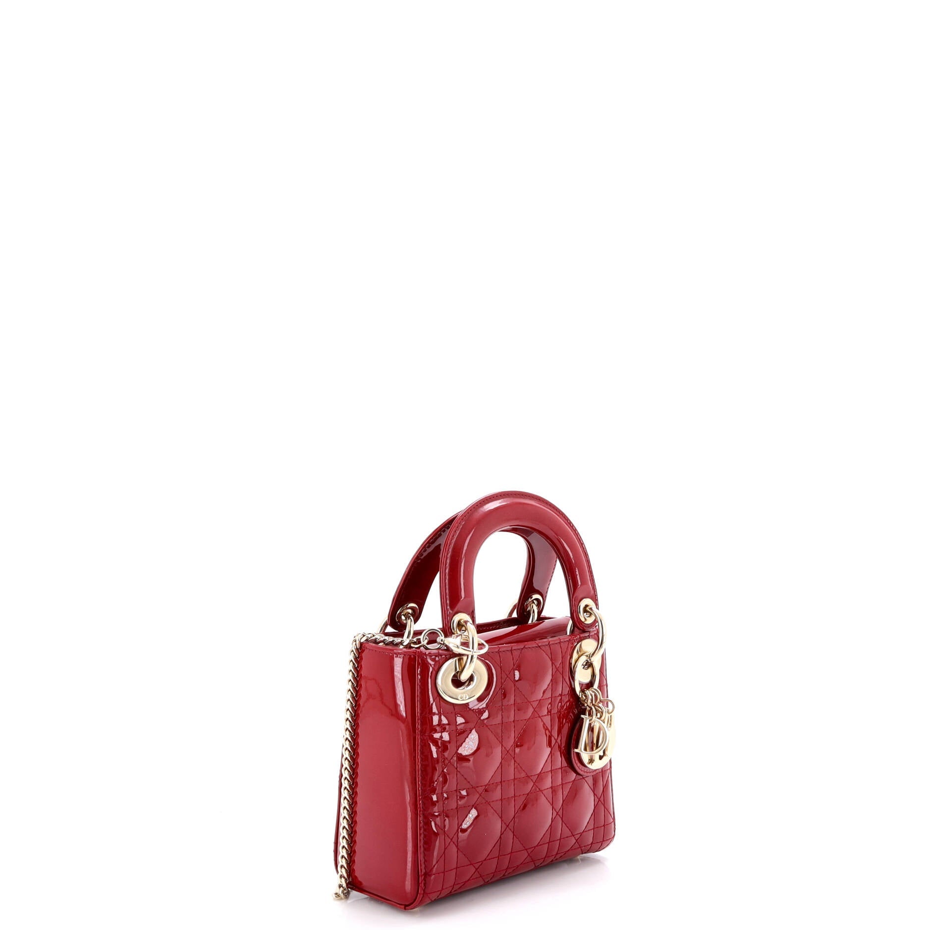 Lady Dior Chain Bag Cannage Quilt Patent Mini