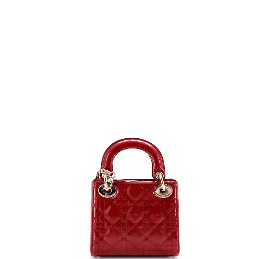 Lady Dior Chain Bag Cannage Quilt Patent Mini