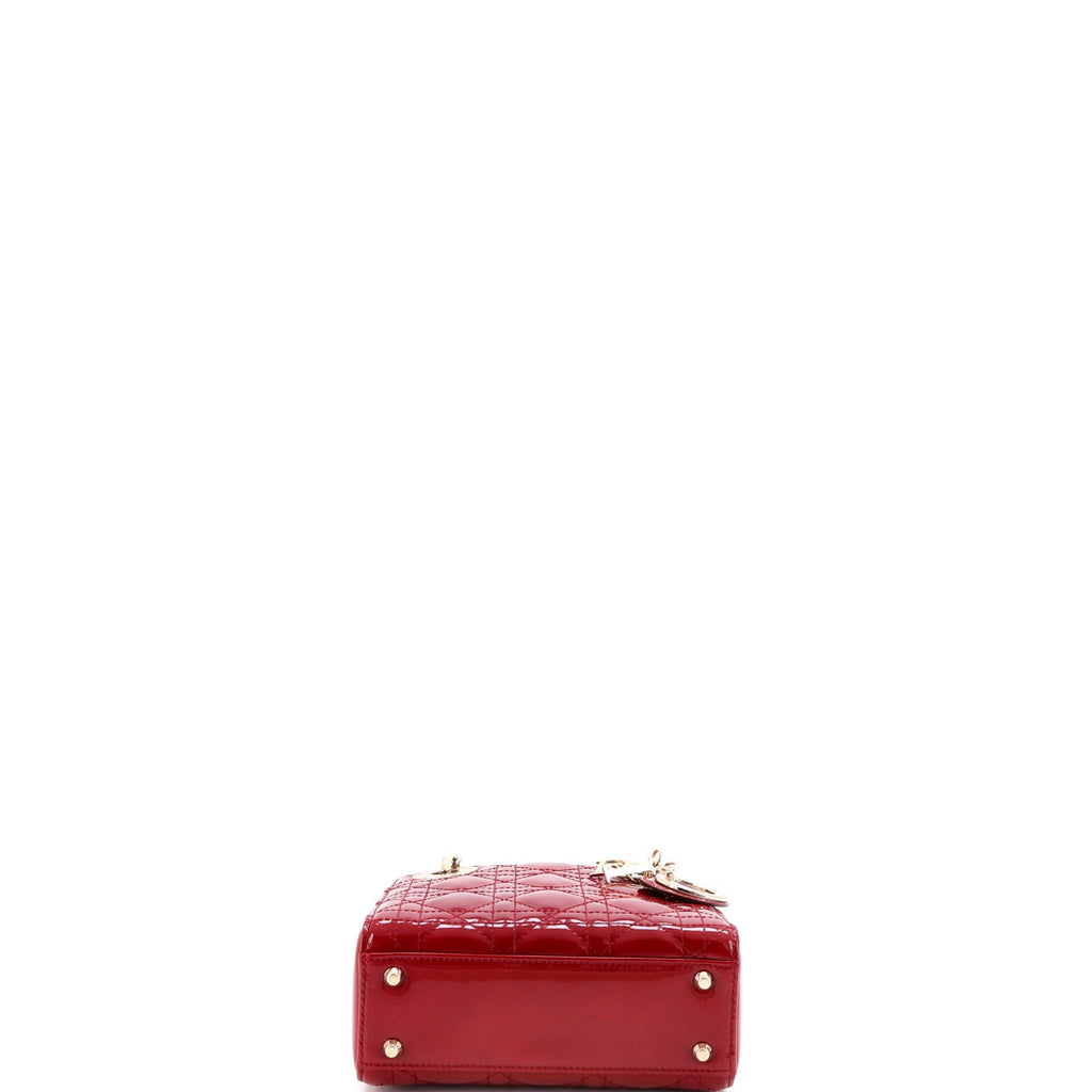 Lady Dior Chain Bag Cannage Quilt Patent Mini