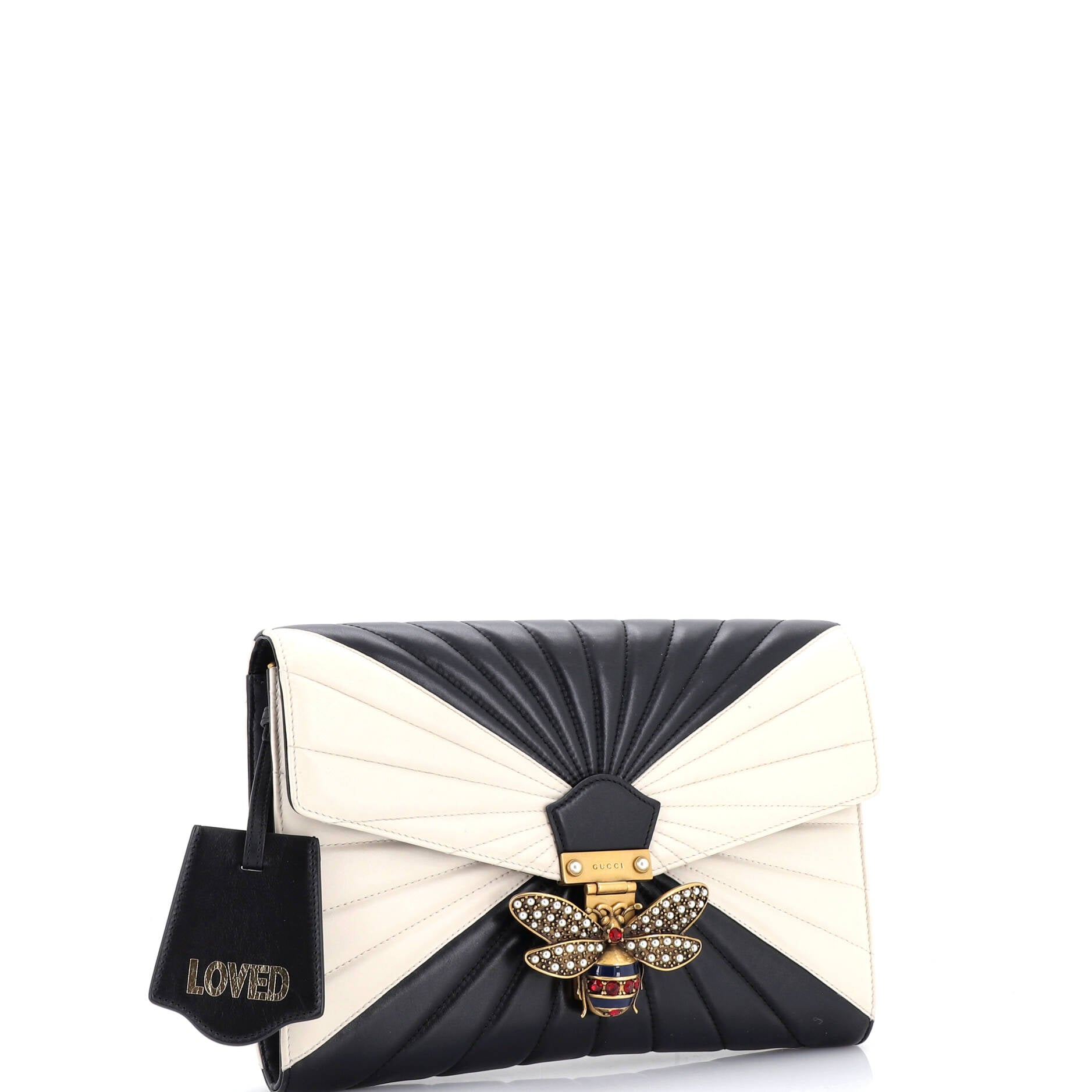 Queen Margaret Clutch Colorblock Leather