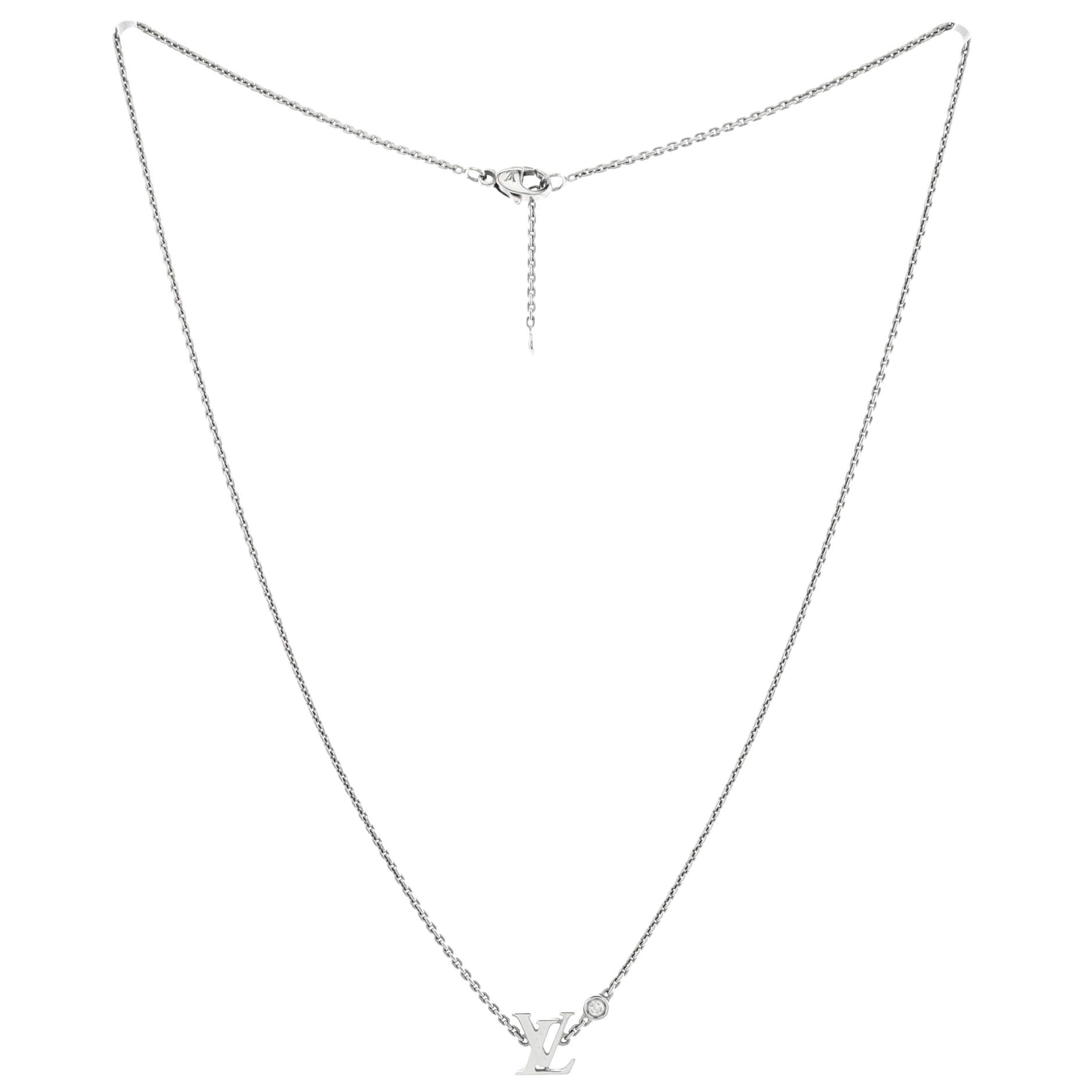 Idylle Blossom LV Pendant Necklace 18K White Gold with Diamond