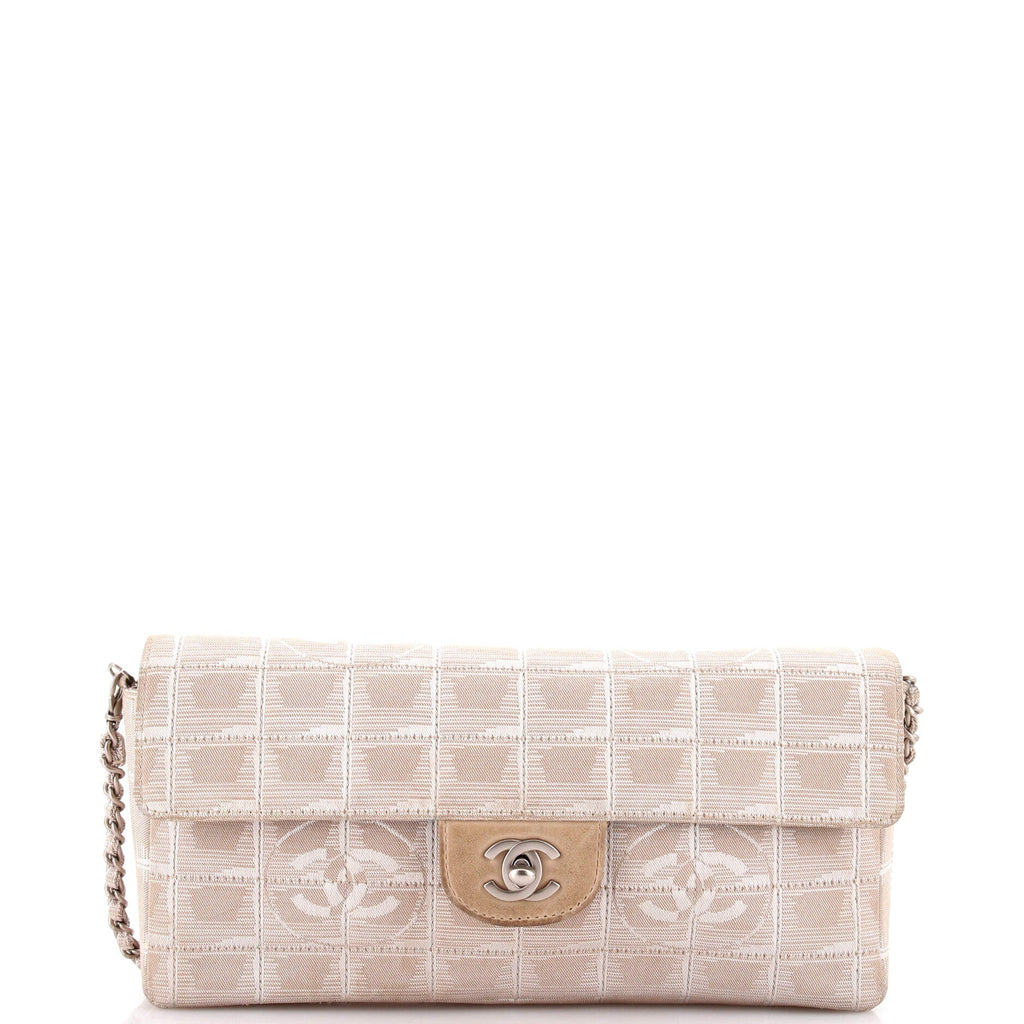 Travel Line Flap Bag Quilted Nylon East West