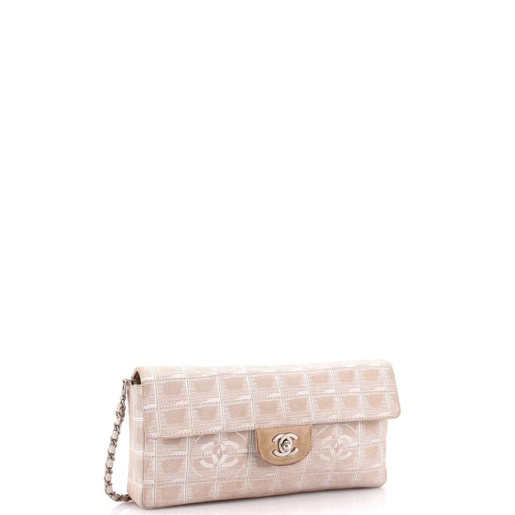 Travel Line Flap Bag Quilted Nylon East West