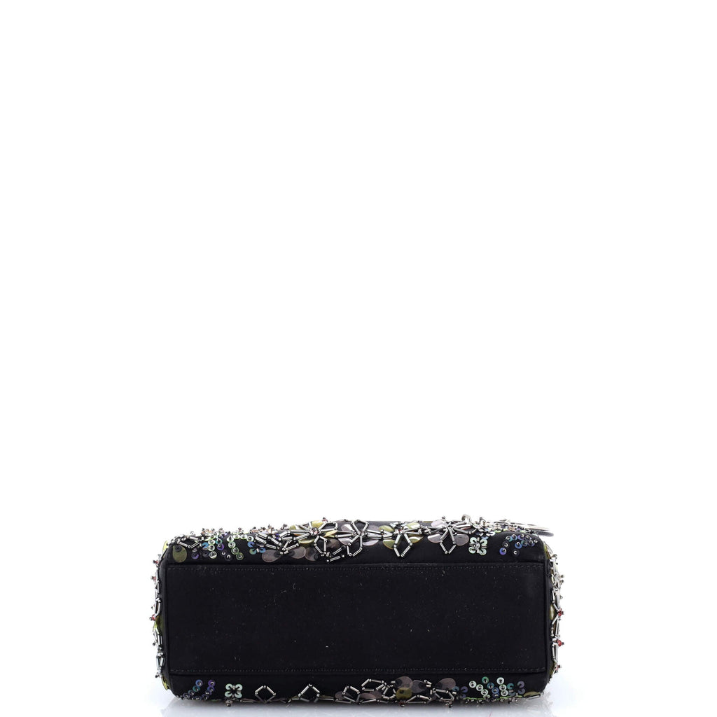 Lady Dior Bag Embellished Satin Mini