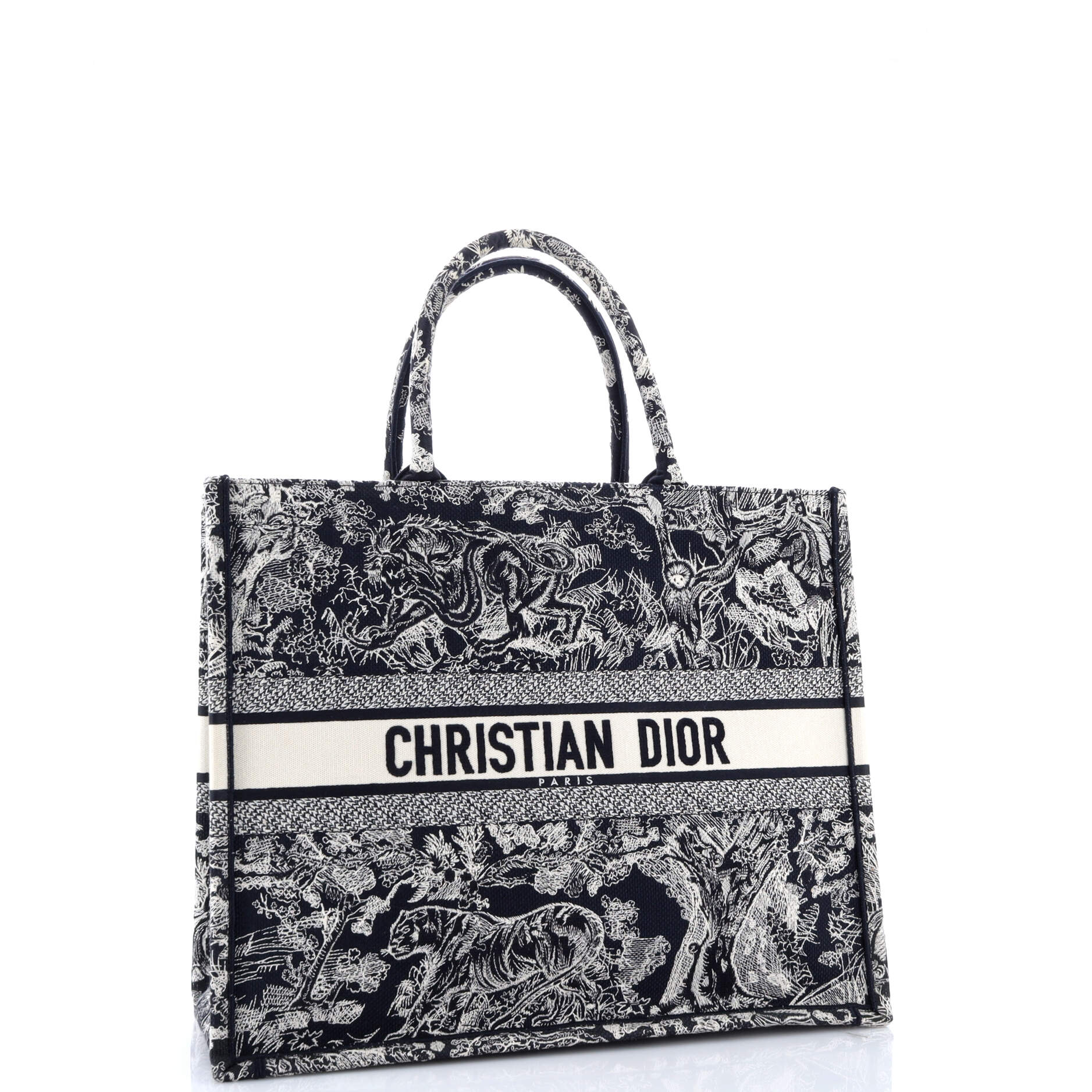 Book Tote Embroidered Canvas Large