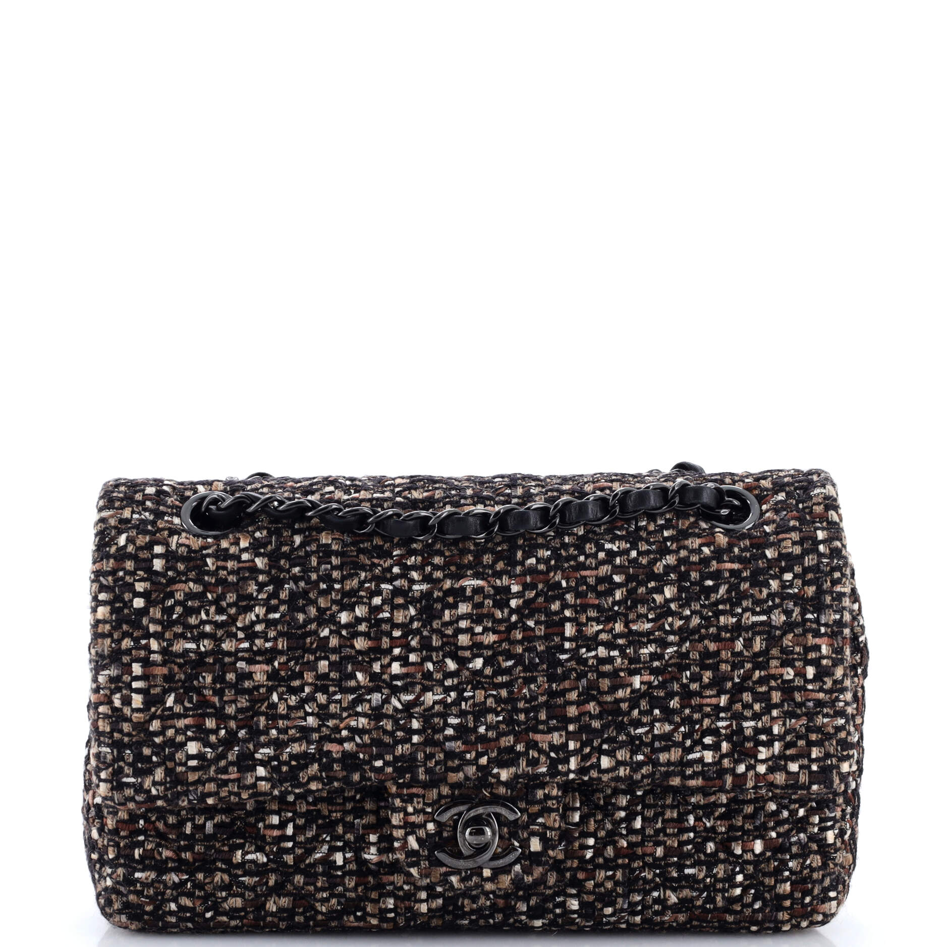 Classic Double Flap Bag Quilted Tweed Medium