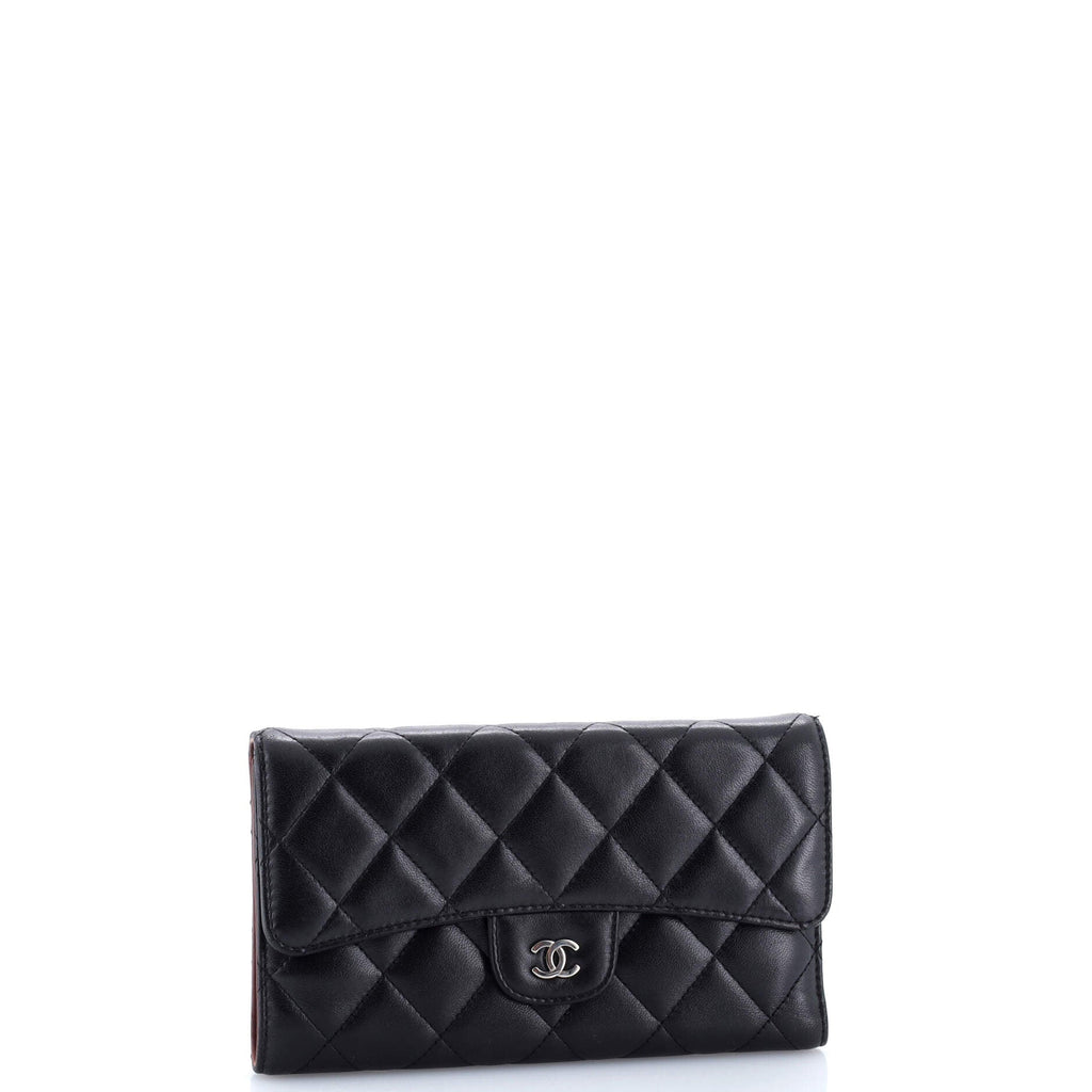 L-Flap Wallet Quilted Lambskin Long