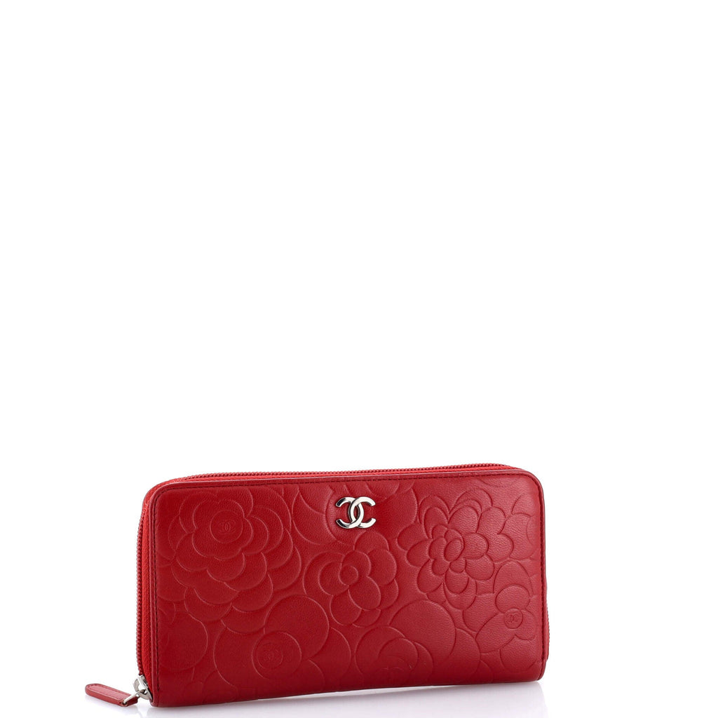 Zip Around Wallet Camellia Lambskin