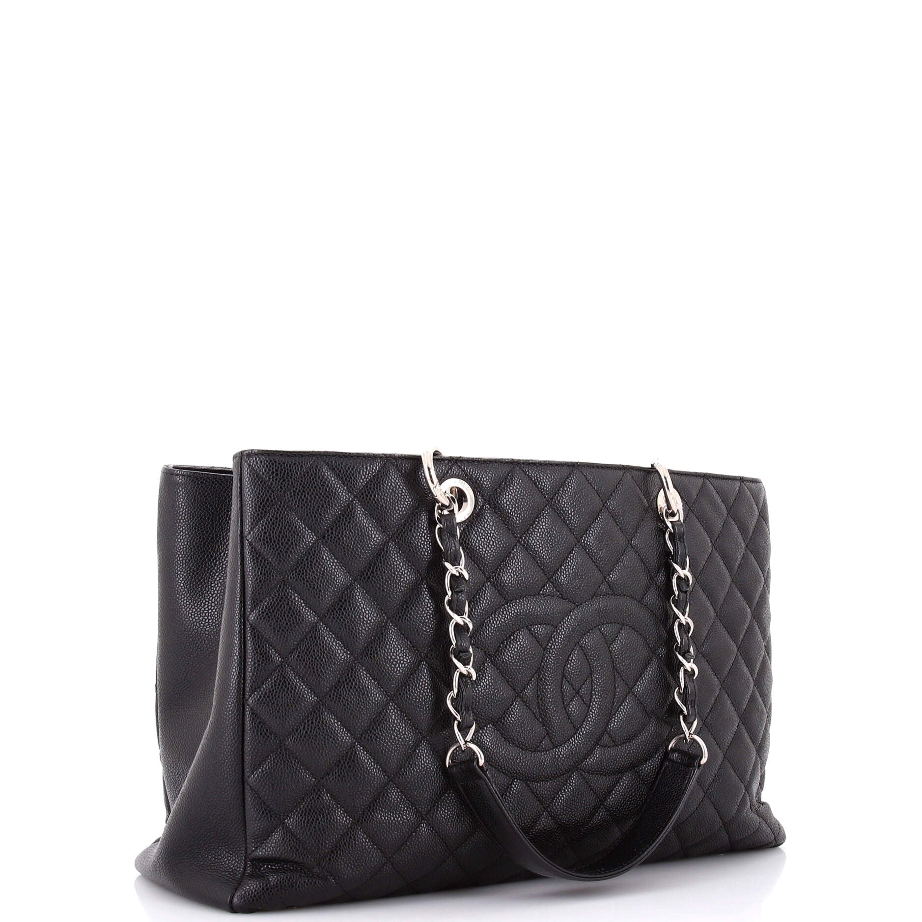 Grand Shopping Tote Quilted Caviar XL